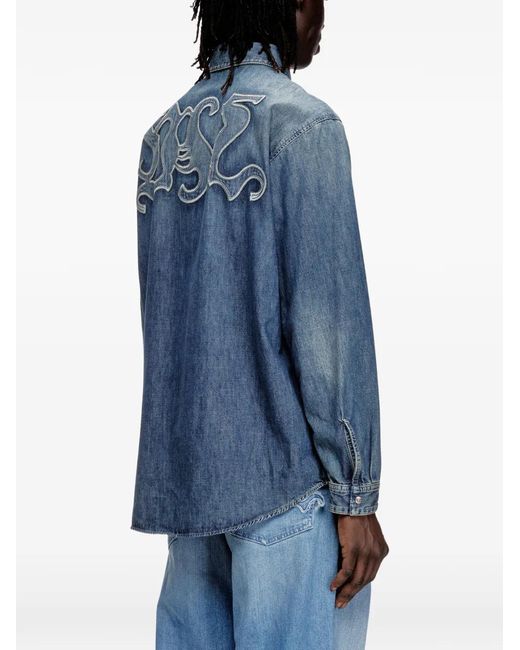 DIESEL Blue D-Simply-S15 Denim Shirt for men