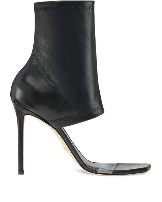 Stuart Weitzman Black 110Mm Frontrow Stretch-Strap Sandals