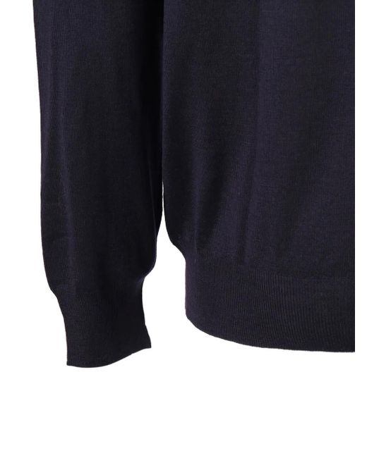 Fedeli Blue V-Neck Sweater for men