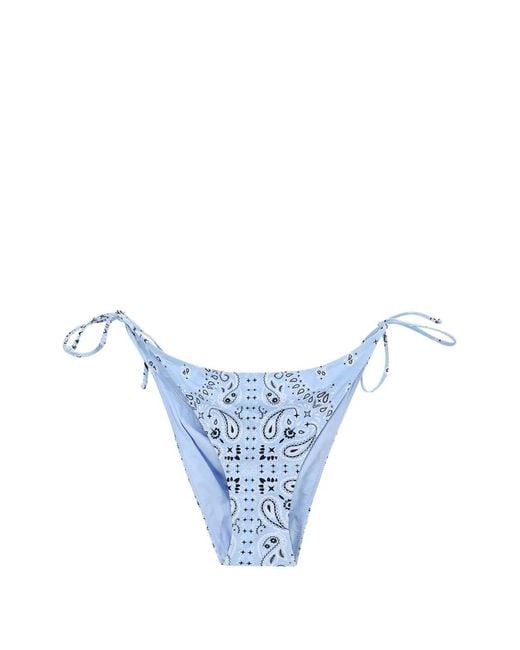 Mc2 Saint Barth Blue Bandana-Print Tie-Side Bikini Bottoms