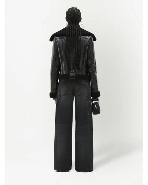 Courreges シアリング パイロットジャケット Black