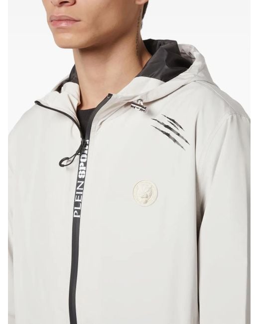 Philipp Plein White Nylon Windbreaker for men