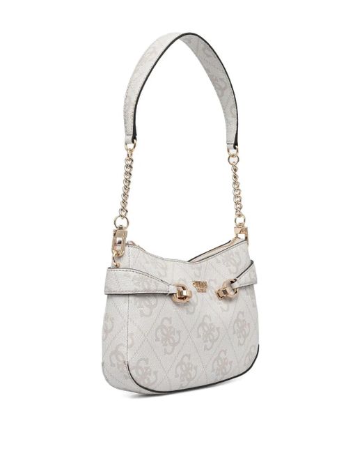 Guess White Lorelei Logo-Printed Shoulder Bag