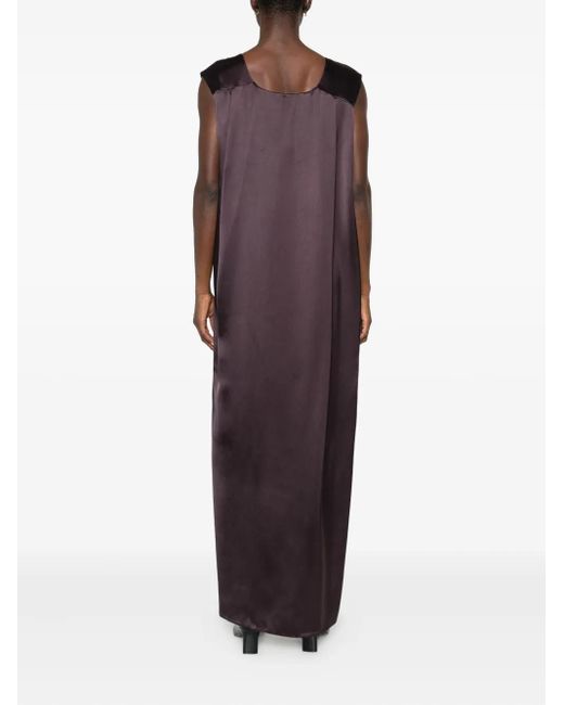 Sportmax Blue V-Neck Draped Dress