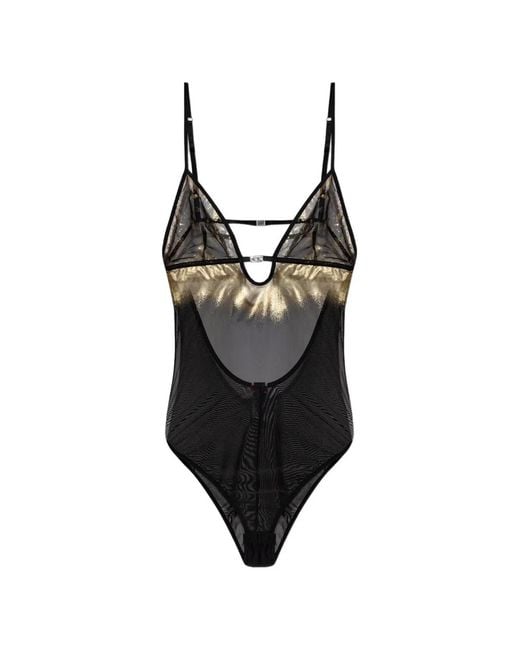 DIESEL Black Mirea-Gft Metallic-Effect Bodysuit