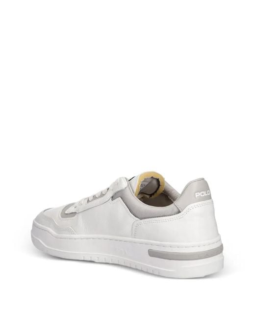 Polo Ralph Lauren White Lace-Up Fastening Sneakers for men