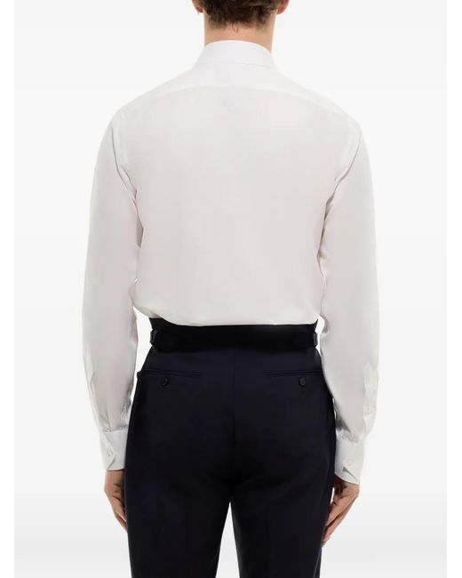 Fursac White Cotton Long-Sleeve Shirt for men