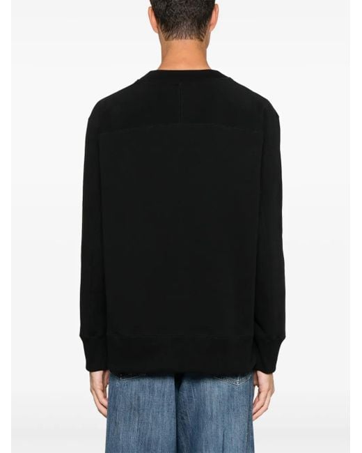 Etudes Studio Black Peace Sign-Embroidered Sweatshirt