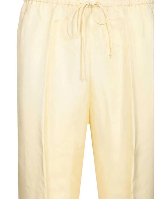 Forte_forte Natural Drawstring-Fastening Trousers