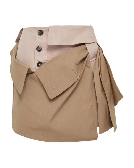 ROKH Natural Button Trench Element Mini Skirt