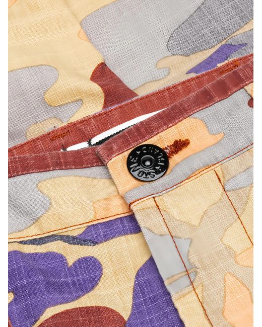 Stone Island Cargo Broek Met Camouflageprint in het Orange voor heren