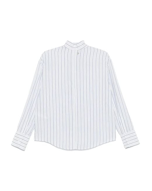 Dondup White Striped Blouse