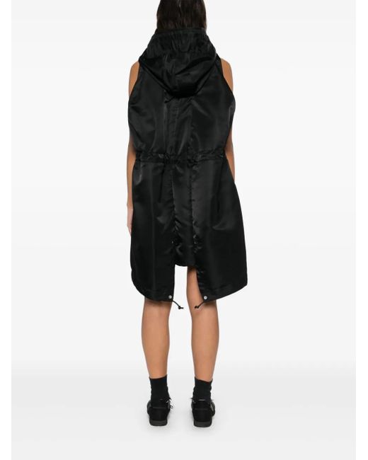 Sacai Black Kleid Mit Kapuze