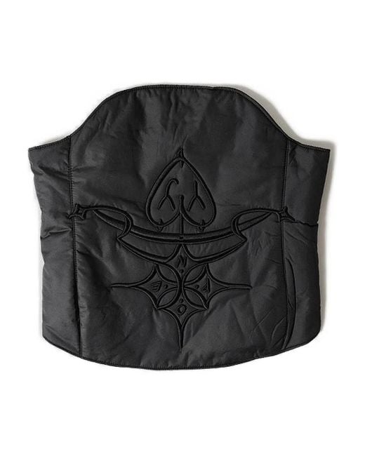 OPEN YY Quilted Embroidered Top Black