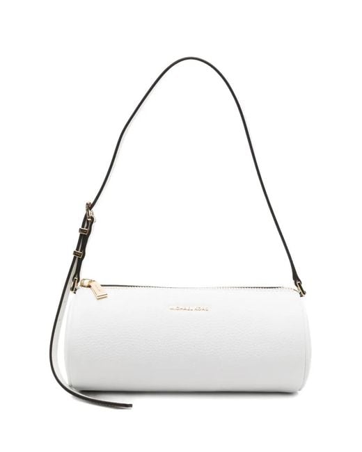 MICHAEL Michael Kors White Izzy Pebbled-Leather Shoulder Bag