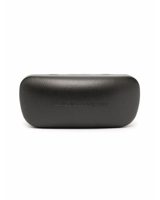 McQueen Black Alexander Mc Queen Oval-frame Logo-print Sunglasses