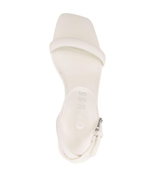 Guess USA White Gelectra 95mm Leather Sandals