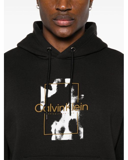 Sudadera con capucha y logo Calvin Klein de hombre de color Black