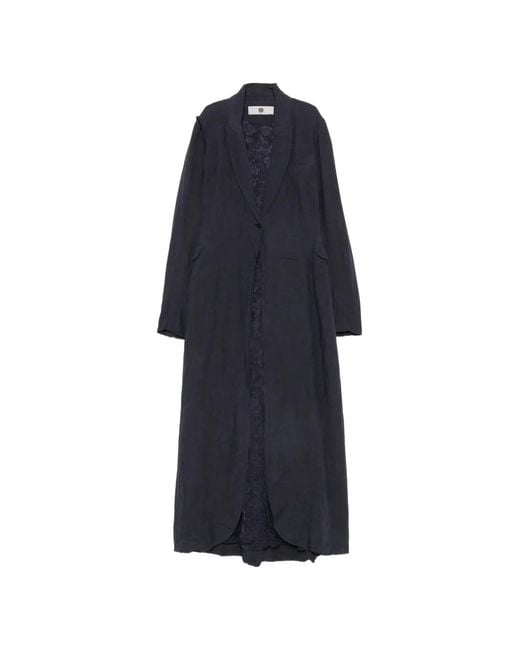 Marc Le Bihan Blue Crinkled Coat