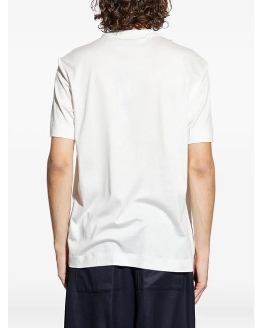 Emporio Armani White Logo-Patch T-Shirt for men