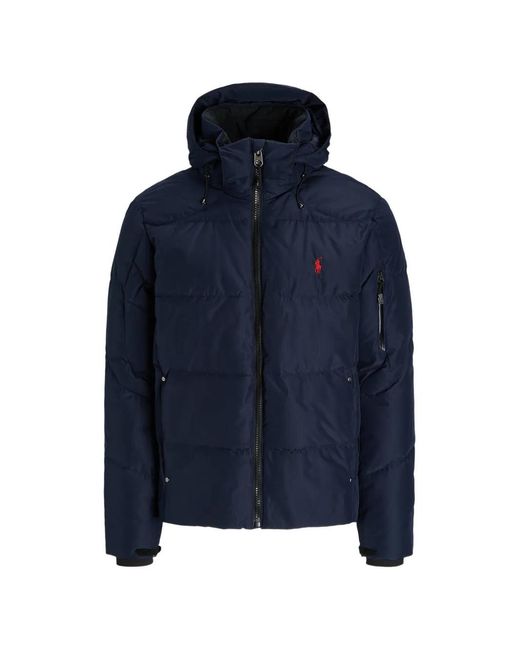 Polo Ralph Lauren Blue Veste Matelassée À Capuche for men
