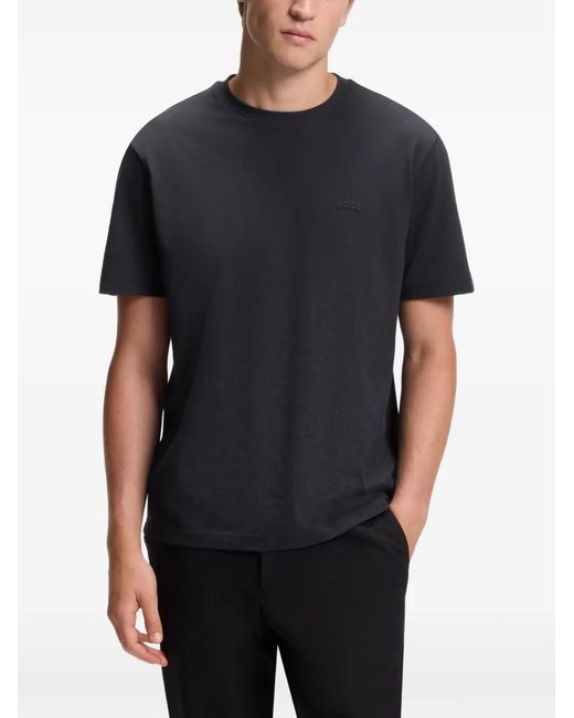 Boss Black Cotton-Piqué T-Shirt With All-Over Print for men