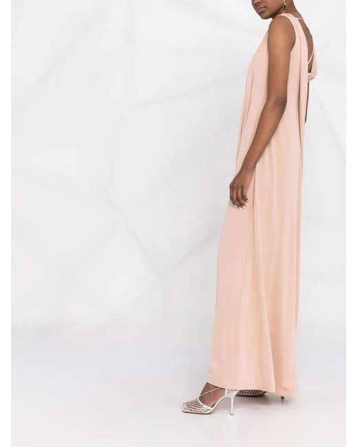 Alberta Ferretti Pink Draped Crossover-detail Dress