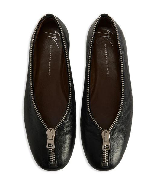 Giuseppe Zanotti Black Oraine Flat Ballerina Shoes