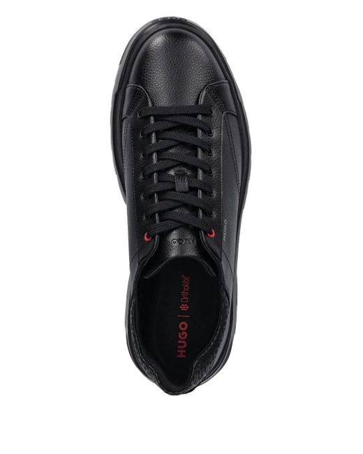 HUGO Black Textured Sneakers for men