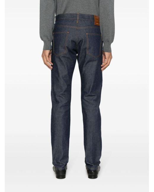 Gucci Blue Mid-rise Tapered-leg Jeans for men