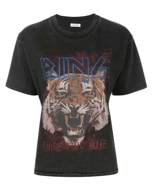 Anine Bing Tiger Tシャツ Black