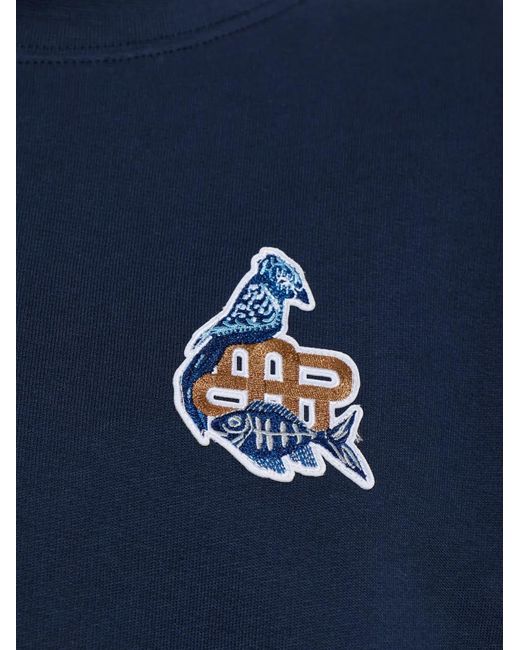 Munthe Blue Nathan Embroidered Logo Sweatshirt