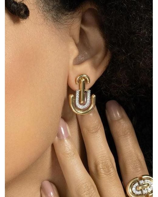 Pendientes Unity Con Diamantes David Webb de color Metallic