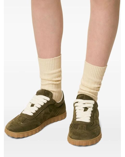 AMI Green Step Sneakers As Lederu