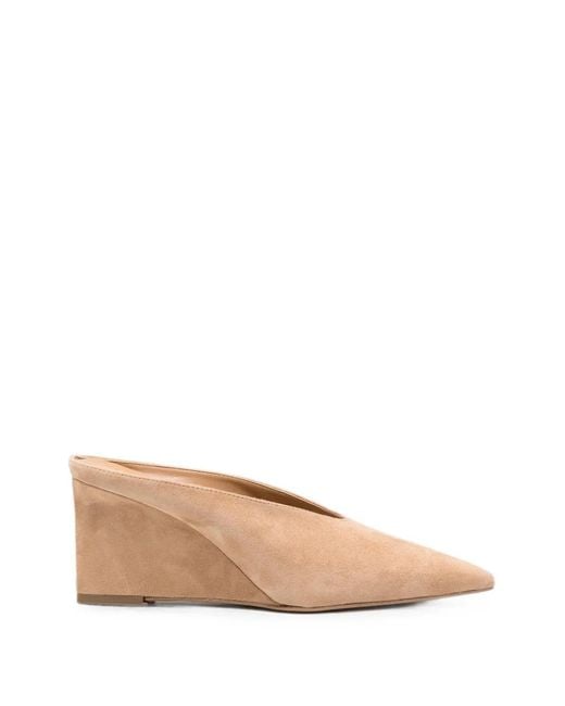 BIANCADI Natural Pointed-Toe Wedge Pumps