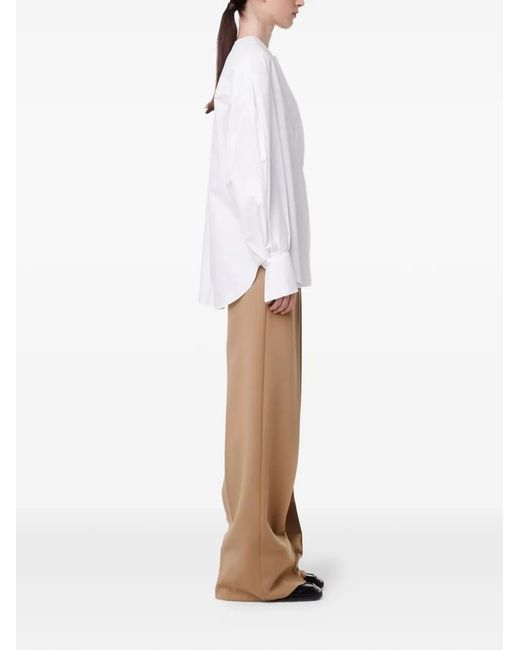 Another Tomorrow White Quarter-Zip Blouse