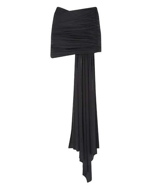ANDAMANE Black Ruched Drape Skirt