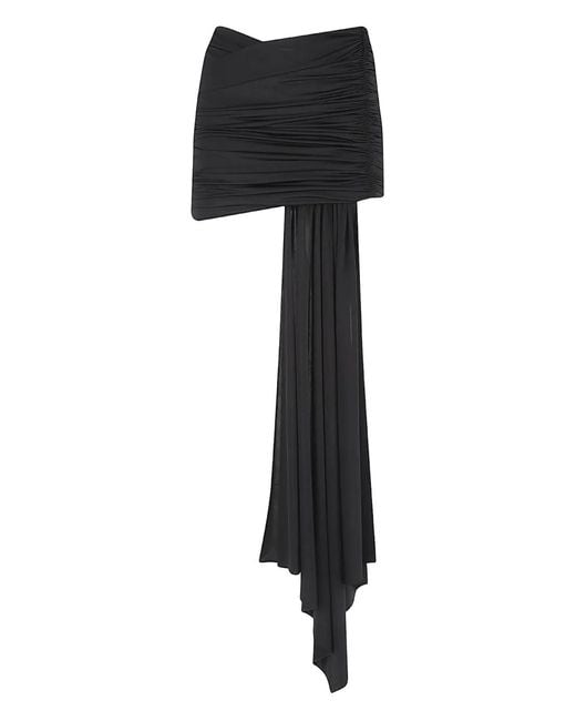 ANDAMANE Black Ruched Drape Skirt