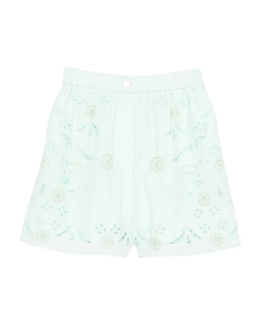 Forte_forte Blue Floral Embroidery Trousers
