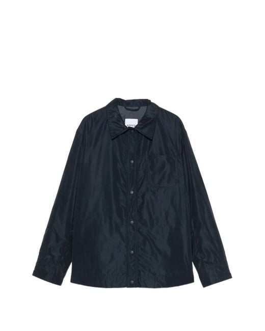 Aspesi Blue Press-Stud Chest-Pocket Jacket