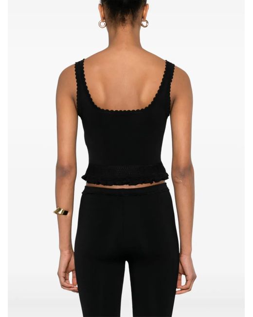 Sandro スカラップ タンクトップ Black