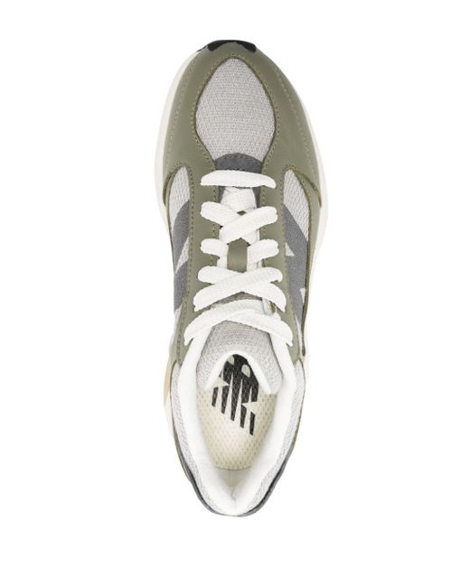 New Balance White Logo-print Leather Sneakers for men