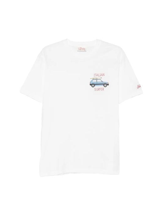 Mc2 Saint Barth White X Panda Portofino Graphic-Print T-Shirt for men