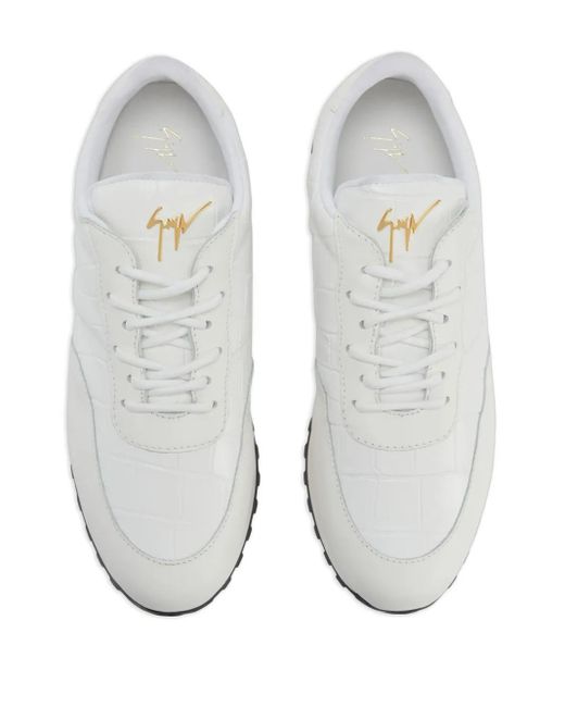 Giuseppe Zanotti Jimi Sneakers mit Kroko-Optik in White für Herren