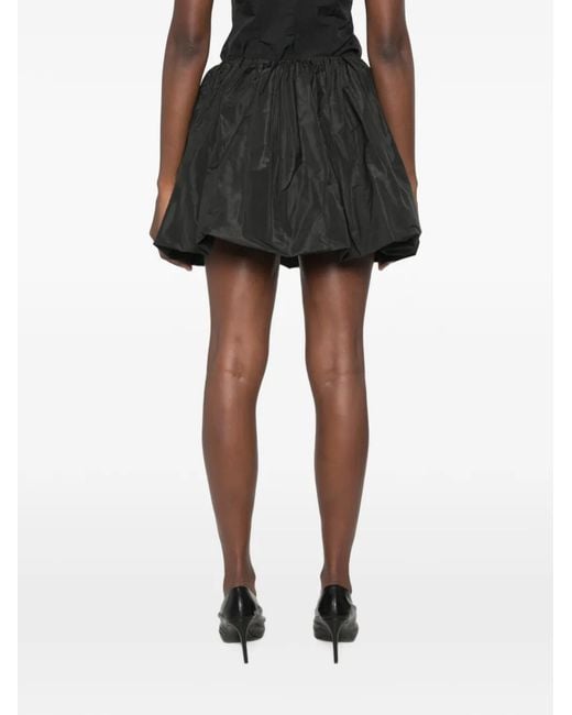 A.M.G Black Pleated Puff Mini Skirt
