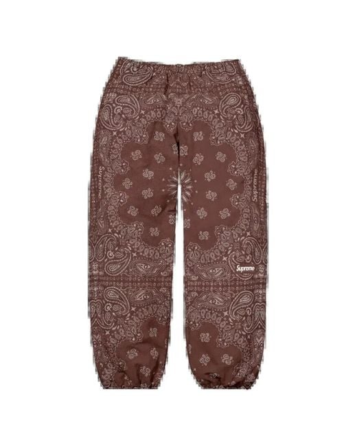 Supreme Brown Bandana-Print Track Pants for men