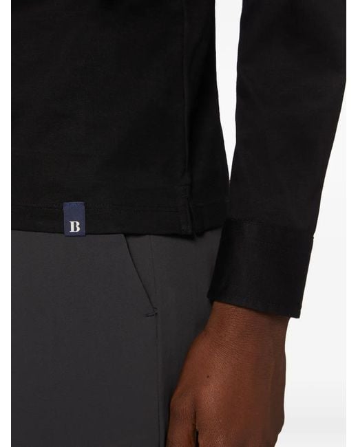 Boggi Black Ls Pima Cotton Polo for men
