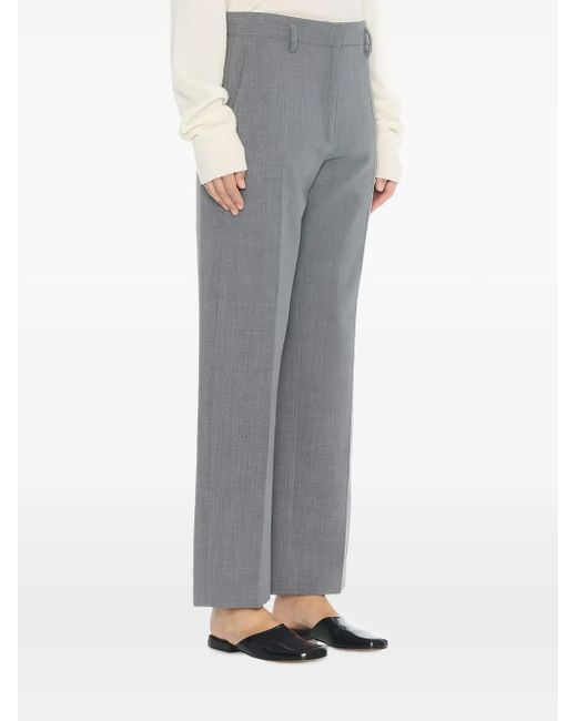 The Row Gray Wool Zip Trousers