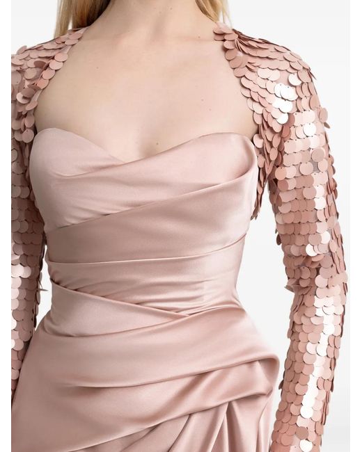 Gemy Maalouf Pink Draped Maxi Dress