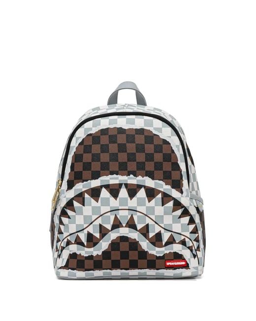 Sprayground Black Check-Patterm Backpack